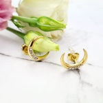 Kolczyki STAL CHIRURGICZNA księżyc cyrkonie