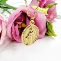 Naszyjnik STAL CHIRURGICZNA medalion "Maryjka" splot 2