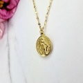 Naszyjnik STAL CHIRURGICZNA medalion "Maryjka" splot 3