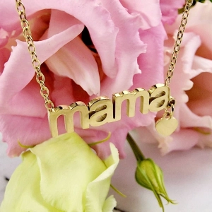 MAMA naszyjnik STAL CHIRURGICZNA z sercem