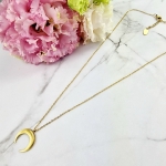 Naszyjnik STAL CHIRURGICZNA księżyc wiszący płaski