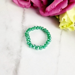 Pierścionek STAL CHIRURGICZNA elastyczny zielony