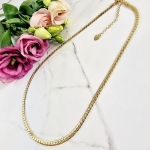 Naszyjnik STAL CHIRURGICZNA płaski splot zdobiony bez przywieszek