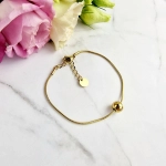 Bransoletka STAL CHIRURGICZNA żmijka kulka mniejsza