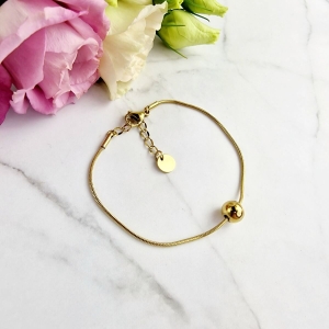 Bransoletka STAL CHIRURGICZNA żmijka kulka mniejsza