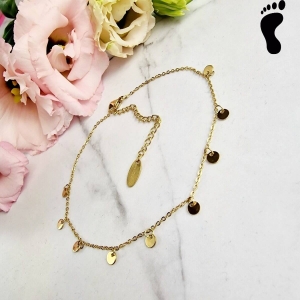 Bransoletka na stopę STAL CHIRURGICZNA kółka złote