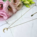 Naszyjnik STAL CHIRURGICZNA medalion księżyc z cyrkonią