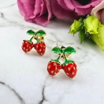 Kolczyki STAL CHIRURGICZNA truskawki