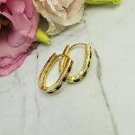 Kolczyki STAL CHIRURGICZNA elipsa z kryształkami czarne motywy jasne złoto