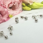 Kolczyki STAL CHIRURGICZNA zestaw 3 pary kulki mniejsze srebrne