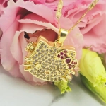 Naszyjnik STAL CHIRURGICZNA medalion Hello Kitty jasne złoto