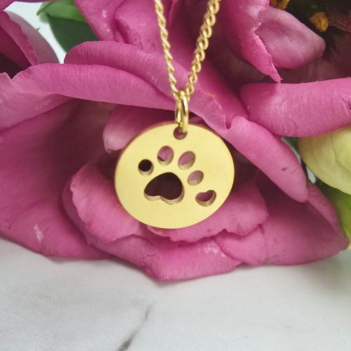 Naszyjnik STAL CHIRURGICZNA medalion ażurowa łapka