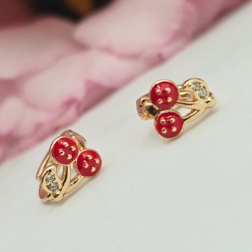 Kolczyki STAL CHIRURGICZNA bigiel małe wisienki cyrkonie