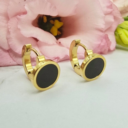 Kolczyki STAL CHIRURGICZNA bigiel okrągły element czarny