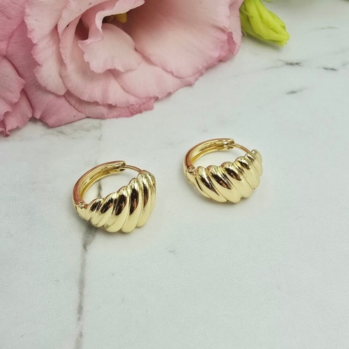 Kolczyki STAL CHIRURGICZNA bigiel muszelka jasne złoto