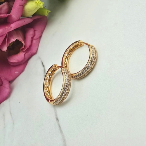 Kolczyki STAL CHIRURGICZNA bigiel trzy rzędy cyrkonii 2,3 cm