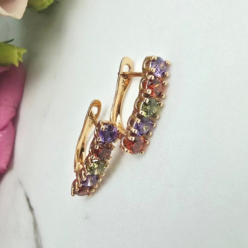 Kolczyki STAL CHIRURGICZNA bigiel zatrzask kryształki kolorowe