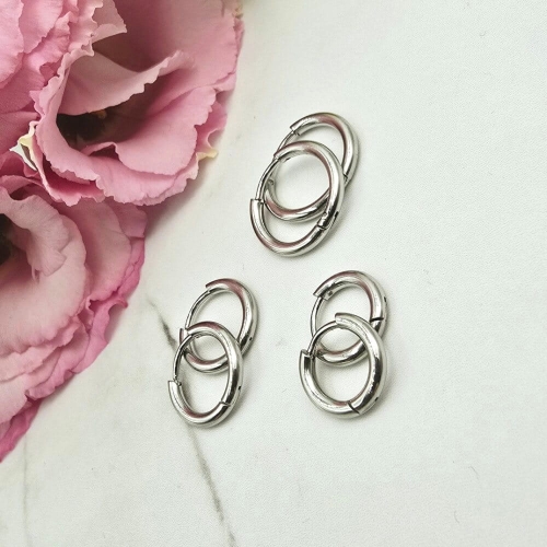 Kolczyki STAL CHIRURGICZNA ZESTAW 3 pary bigiel różne wielkości srebrne