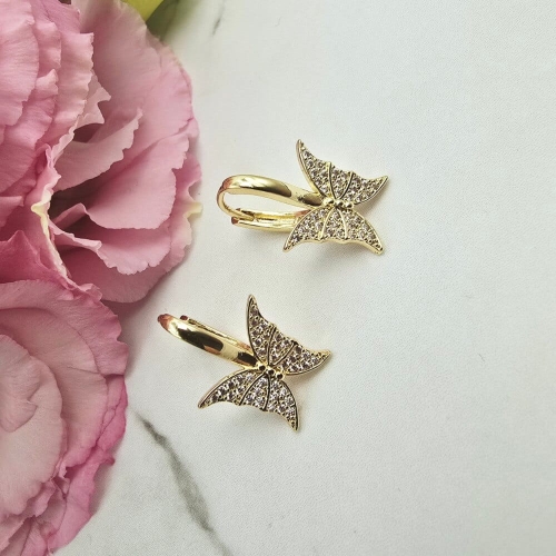 Kolczyki STAL CHIRURGICZNA bigiel większy motylek cyrkonie