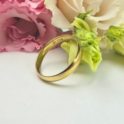 Pierścionek STAL CHIRURGICZNA obrączka złota klasyk