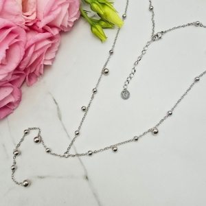 Naszyjnik STAL CHIRURGICZNA krawatka kulki srebrny kolor