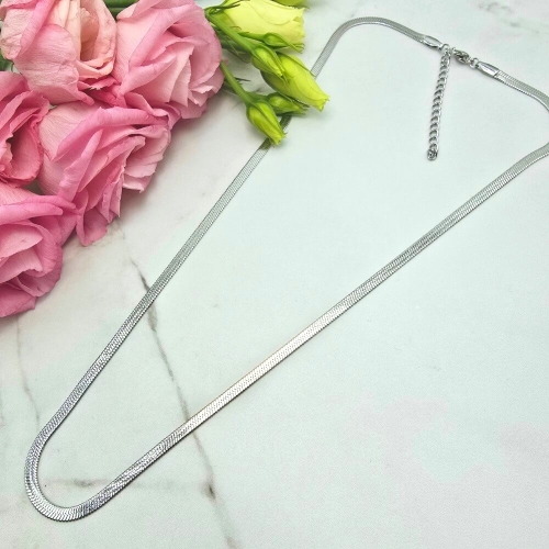 Naszyjnik STAL CHIRURGICZNA żmijka 0,3 cm 50 cm srebrny kolor