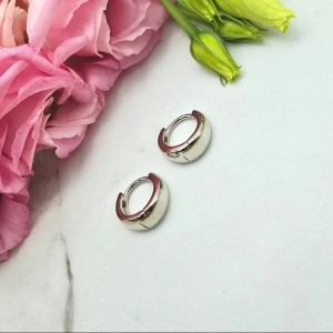 Kolczyki STAL CHIRURGICZNA bigiel szerszy dół 1,3 cm srebrny kolor