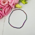 Bransoletka STAL CHIRURGICZNA gumkowa HEMATYT opalizujący 0,2 cm