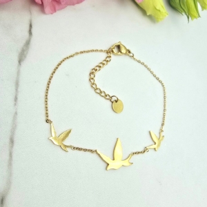 Bransoletka STAL CHIRURGICZNA trzy jaskółki