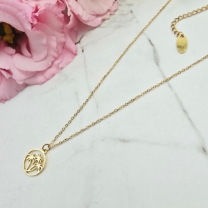 Naszyjnik STAL CHIRURGICZNA medalion ażurowy palmy