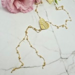 Naszyjnik STAL CHIRURGICZNA długi krawatka serce kuleczki