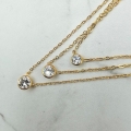 Naszyjnik STAL CHIRURGICZNA potrójny trzy kryształki 4