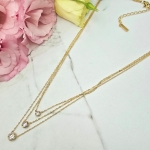 Naszyjnik STAL CHIRURGICZNA potrójny trzy kryształki