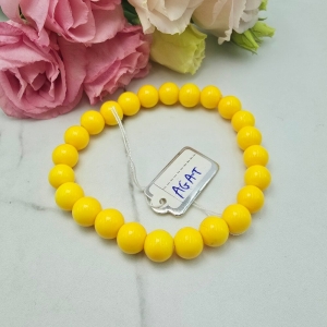 Bransoletka gumkowa kamień AGAT żółty