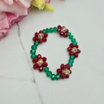 Bransoletka gumkowa kryształki kwiatki DZIECI