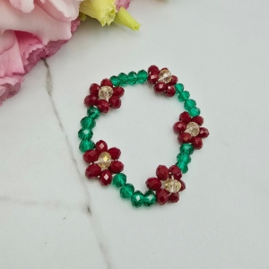 Bransoletka gumkowa kryształki kwiatki DZIECI