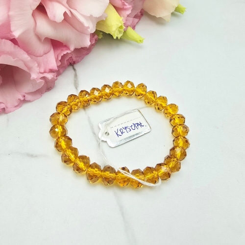 Bransoletka gumkowa kryształki złote