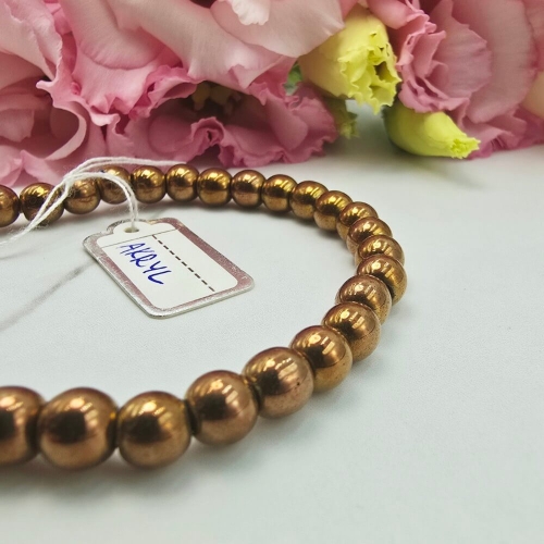 Bransoletka gumkowa koraliki akrylowe brązowe