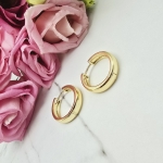 Kolczyki STAL CHIRURGICZNA bigiel szerszy jasne złoto 2 cm