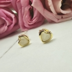 Kolczyki STAL CHIRURGICZNA serce masa perłowa 0,6 cm