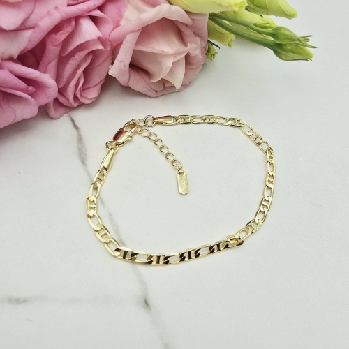 Bransoletka STAL CHIRURGICZNA płaski gęsty splot jasne złoto