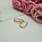 Kolczyki STAL CHIRURGICZNA złota elipsa klasyk 2 cm 