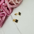 Kolczyki STAL CHIRURGICZNA koniczyna czarna 0,7 cm 3