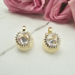 Kolczyki STAL CHIRURGICZNA klipsy kryształek szlifowany cyrkonie