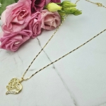 Naszyjnik STAL CHIRURGICZNA medalion MOM jasne złoto