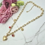 Naszyjnik STAL CHIRURGICZNA grubszy splot serce przywieszki