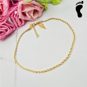 Bransoletka na stopę STAL CHIRURGICZNA splot 0,3 cm skrzydło