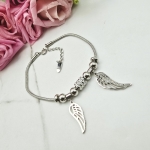 Bransoletka srebrna STAL CHIRURGICZNA CHARMS dwa skrzydła