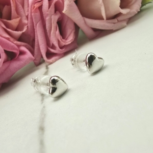 Kolczyki srebrne STAL CHIRURGICZNA serca małe 0,5 cm