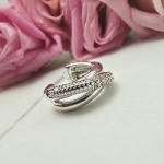 Kolczyki srebrne STAL CHIRURGICZNA nausznica potrójna zdobiona cyrkoniami